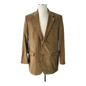Brooks Brothers 346 Brown Corduroy Lined Blazer Jacket Coat Men's NEW 44 L